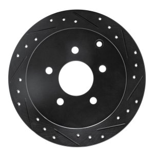 Buick Rendezvous Brake Rotor (1) - Rear Right - R1 Concepts - Drilled & Slotted - Black - `01-`07
